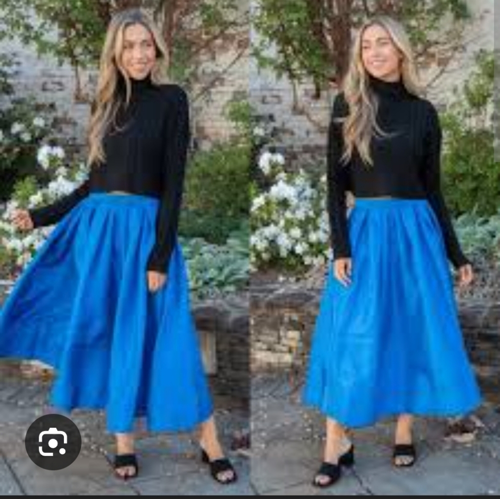 Free‎ People Vibrant Blue A-Line Skirt - Picture 6 of 12